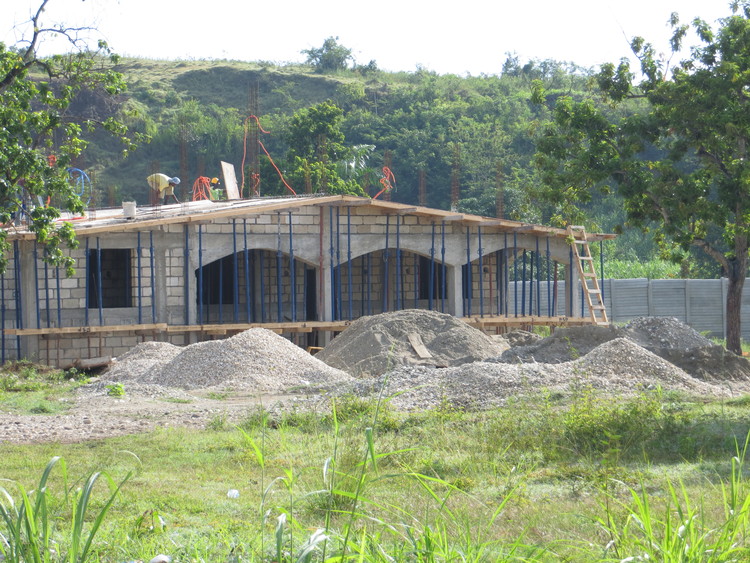Beginnings of house roof